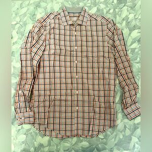 Bugatchi uomo cotton neck 15/34-35 men’s checkered shirt